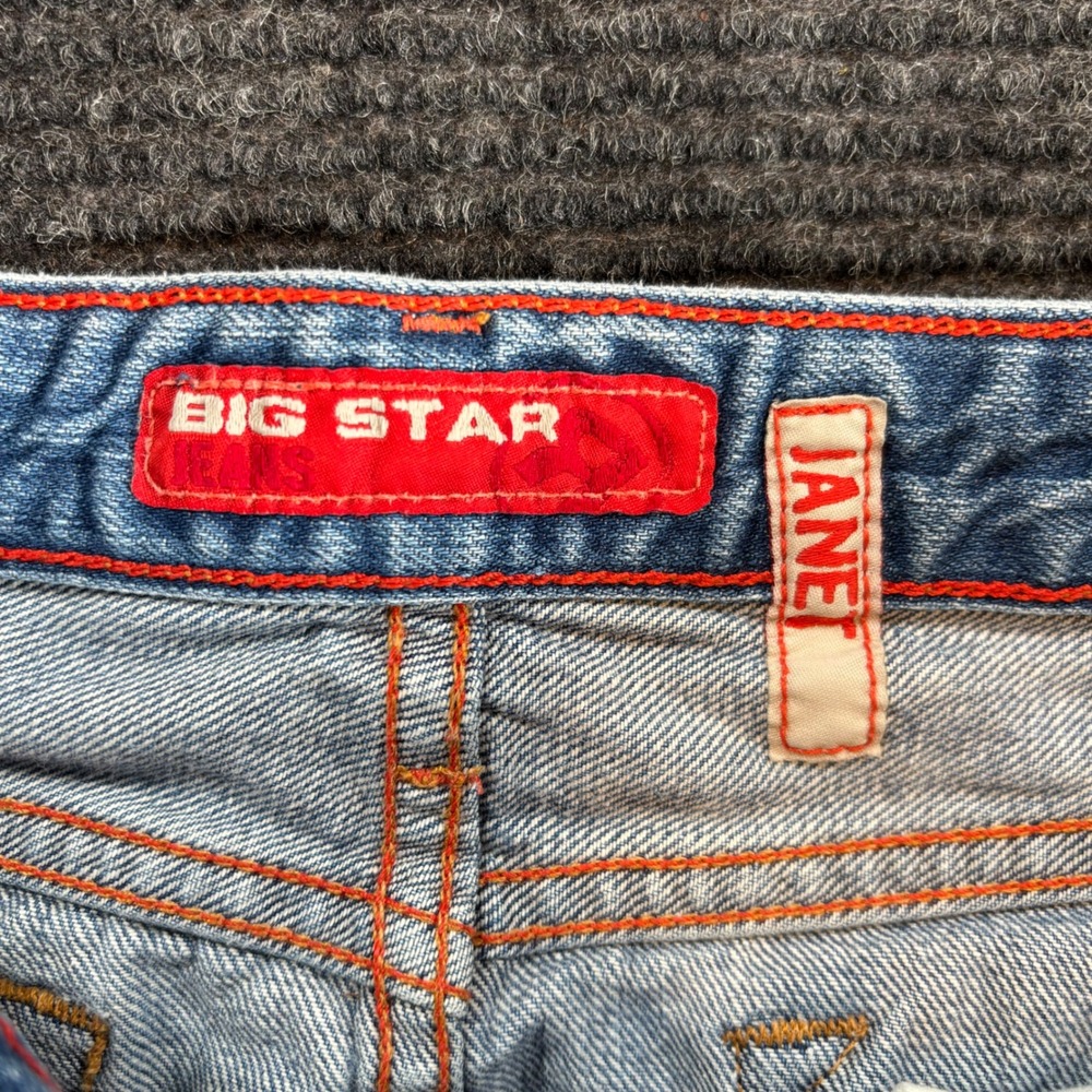 Big Star Janet Denim Mini Skirt Womens 29 Medium Wash Made in USA Y2K Jean Skirt - Picture 5 of 10